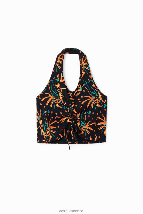 Desigual mujer top corto fruncido VZ26R0683 ropa
