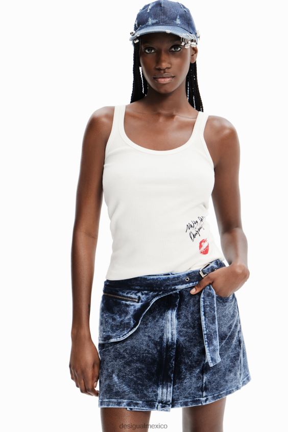 Desigual mujer top sin mangas con beso de nathy peluso VZ26R0486 ropa