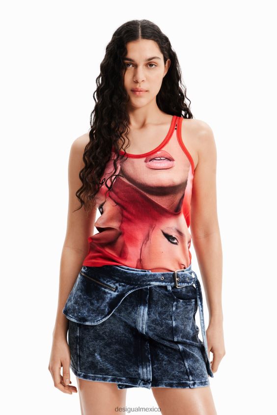 Desigual mujer top sin mangas con cara de nathy peluso VZ26R0948 ropa