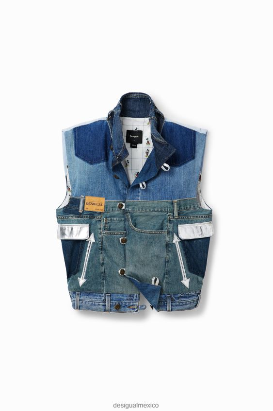 Desigual mujer Chaleco vaquero con icono de Mickey Mouse - Blanco VZ26R0975 ropa