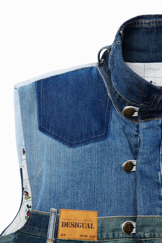 Desigual mujer Chaleco vaquero con icono de Mickey Mouse - Blanco VZ26R0975 ropa