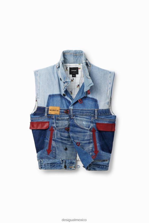 Desigual mujer Chaleco vaquero con icono de Mickey Mouse - Rojo VZ26R0977 ropa