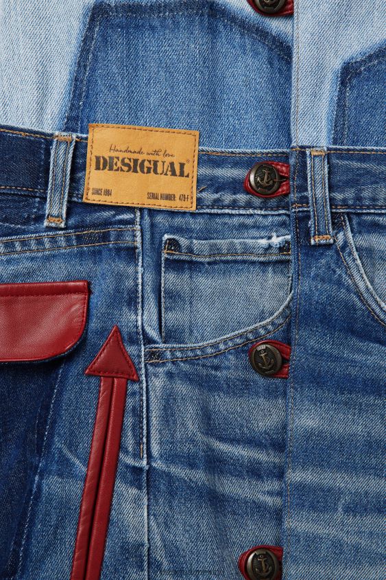 Desigual mujer Chaleco vaquero con icono de Mickey Mouse - Rojo VZ26R0977 ropa