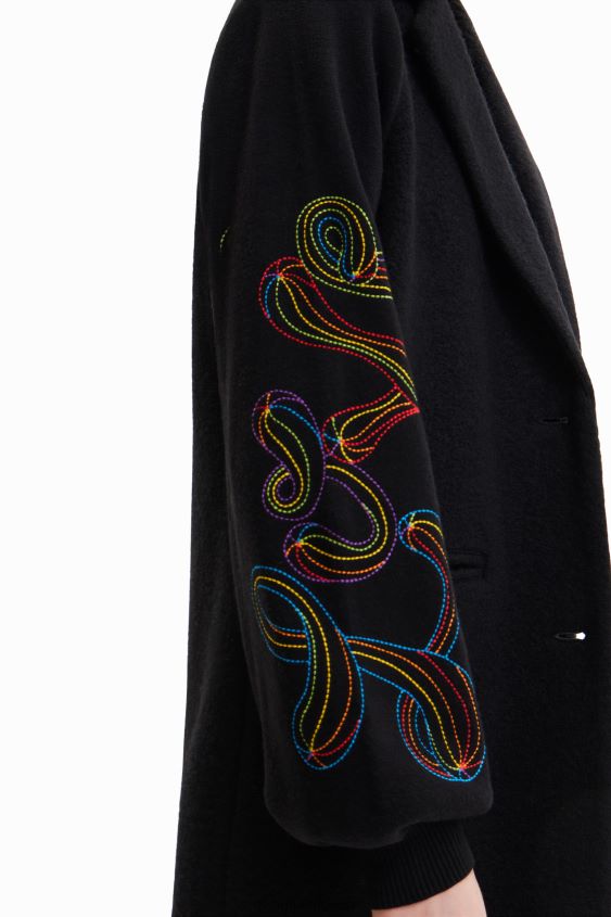 Desigual mujer abrigo largo bordado VZ26R0290 ropa