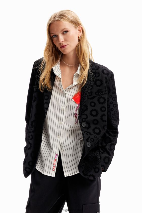 Desigual mujer blazer aterciopelado geométrico VZ26R0189 ropa