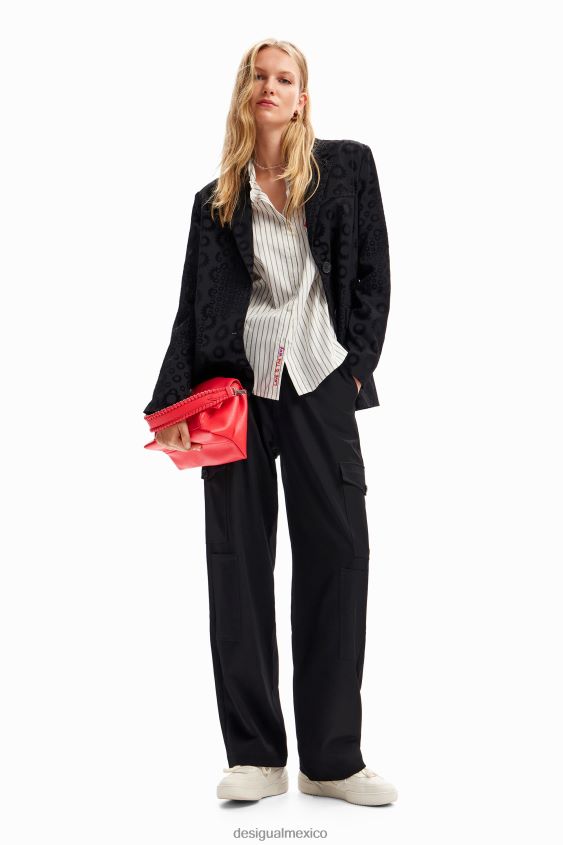 Desigual mujer blazer aterciopelado geométrico VZ26R0189 ropa