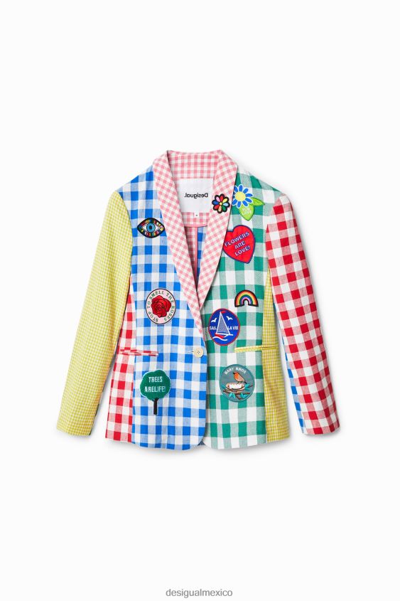 Desigual mujer blazer con patchwork a cuadros de johnson hartig VZ26R01060 ropa