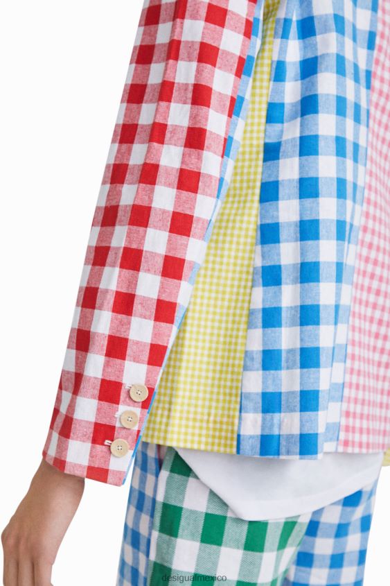 Desigual mujer blazer con patchwork a cuadros de johnson hartig VZ26R01060 ropa