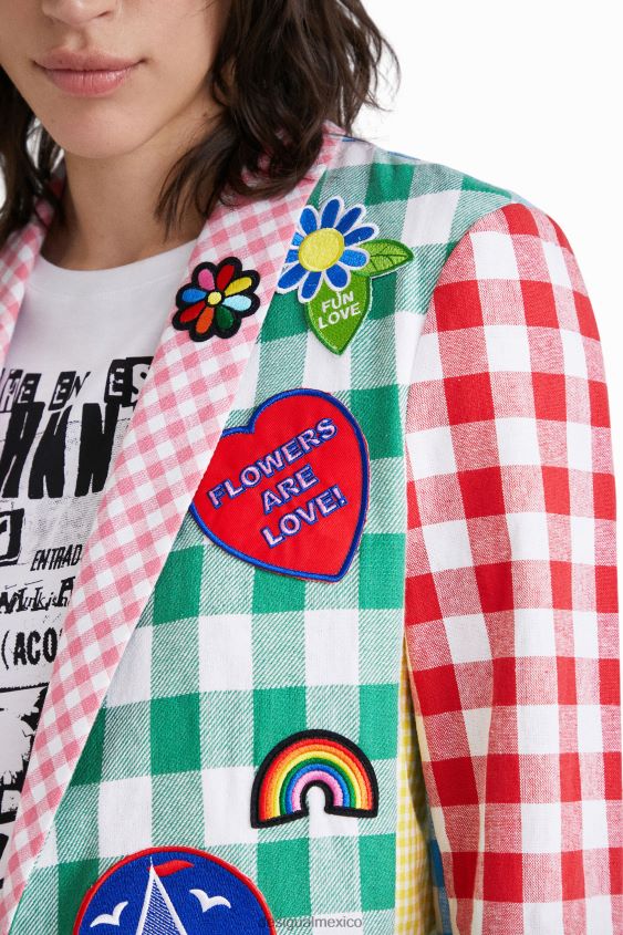 Desigual mujer blazer con patchwork a cuadros de johnson hartig VZ26R01060 ropa