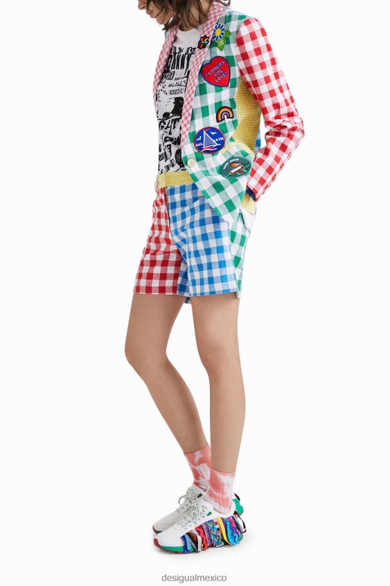 Desigual mujer blazer con patchwork a cuadros de johnson hartig VZ26R01060 ropa