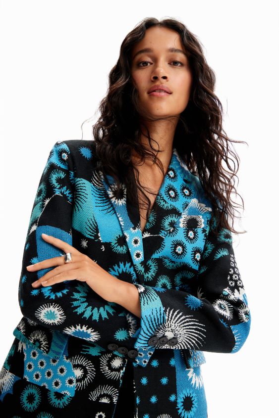Desigual mujer blazer con patchwork de jacquard VZ26R0150 ropa