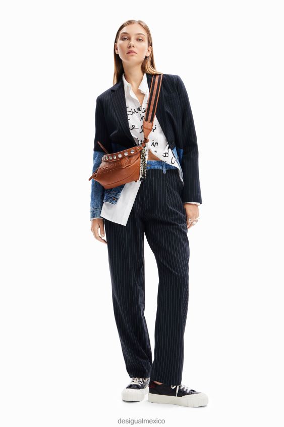 Desigual mujer blazer de mezclilla híbrido VZ26R049 ropa