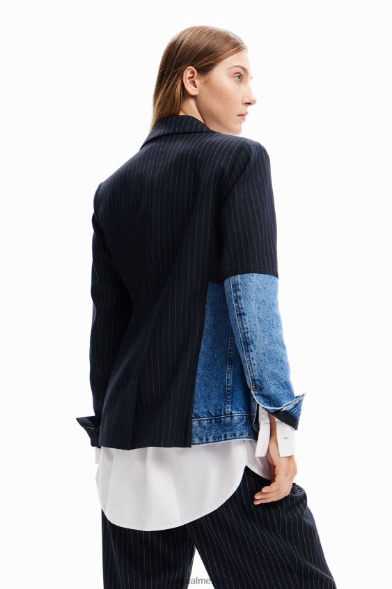 Desigual mujer blazer de mezclilla híbrido VZ26R049 ropa