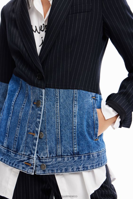 Desigual mujer blazer de mezclilla híbrido VZ26R049 ropa