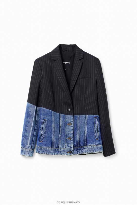 Desigual mujer blazer de mezclilla híbrido VZ26R049 ropa