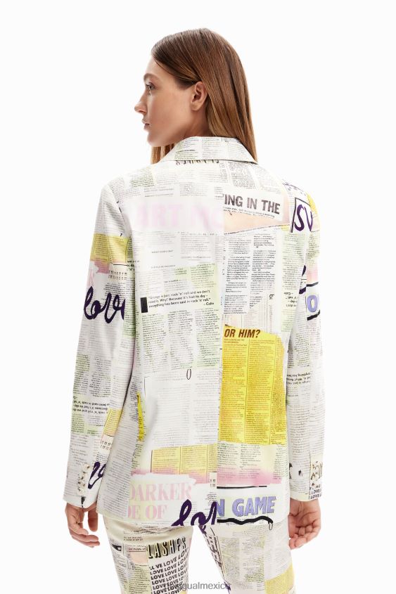 Desigual mujer blazer estilo collage de periódicos VZ26R081 ropa