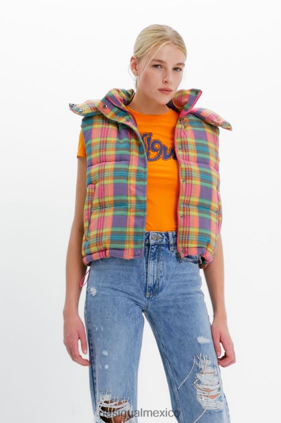 Desigual mujer chaleco acolchado a cuadros VZ26R0565 ropa