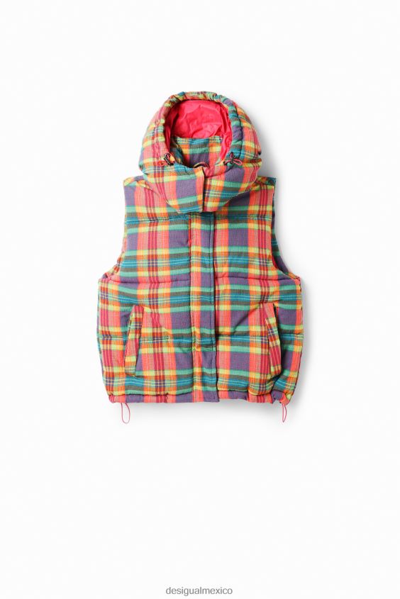 Desigual mujer chaleco acolchado a cuadros VZ26R0565 ropa