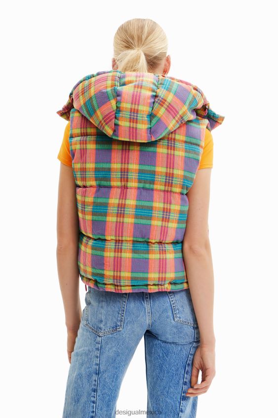 Desigual mujer chaleco acolchado a cuadros VZ26R0565 ropa