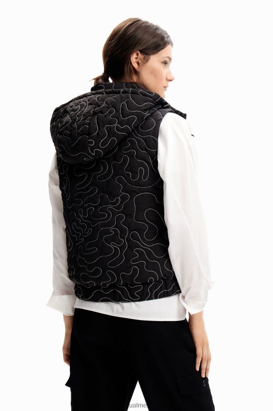 Desigual mujer chaleco acolchado con costuras a cuadros VZ26R0233 ropa