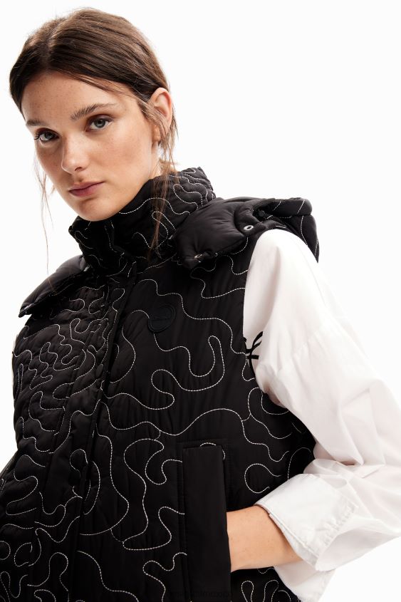 Desigual mujer chaleco acolchado con costuras a cuadros VZ26R0233 ropa