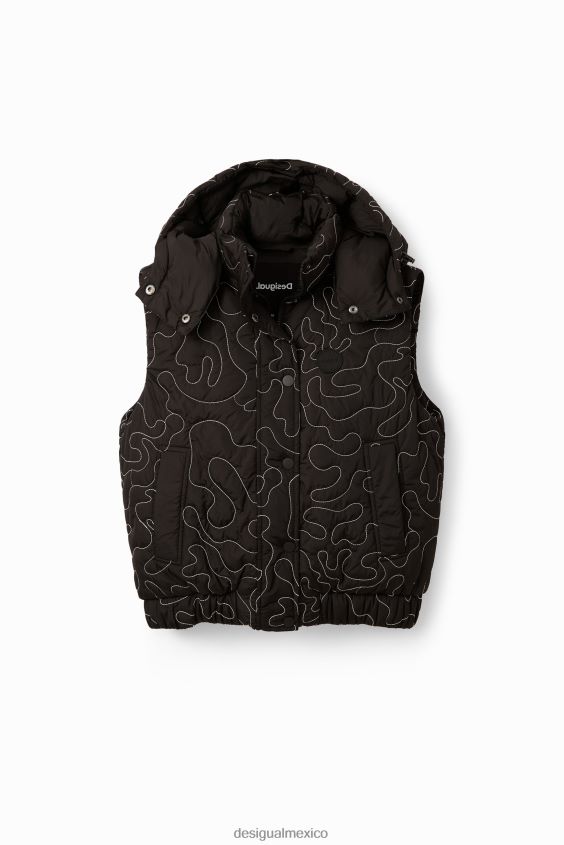 Desigual mujer chaleco acolchado con costuras a cuadros VZ26R0233 ropa