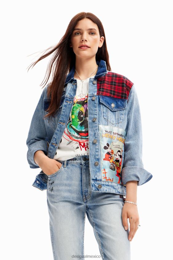 Desigual mujer chamarra estilo camionero de mezclilla de mickey mouse VZ26R0159 ropa