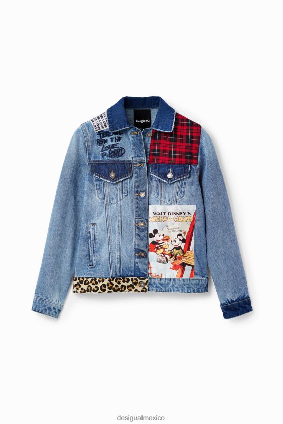 Desigual mujer chamarra estilo camionero de mezclilla de mickey mouse VZ26R0159 ropa