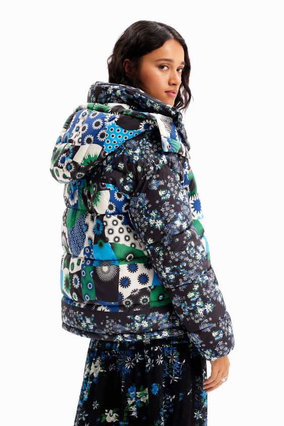 Desigual mujer chaqueta acolchada con patchwork VZ26R0149 ropa
