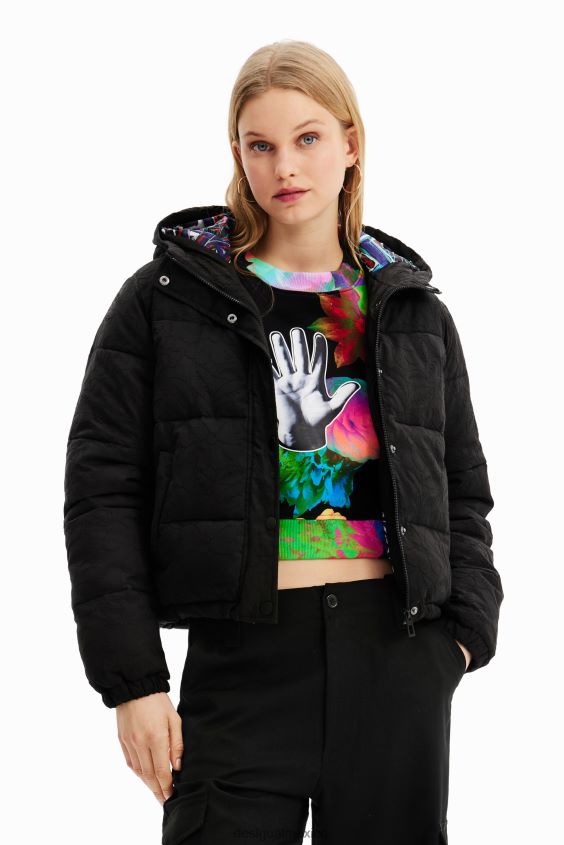 Desigual mujer chaqueta acolchada corta bordada VZ26R0747 ropa