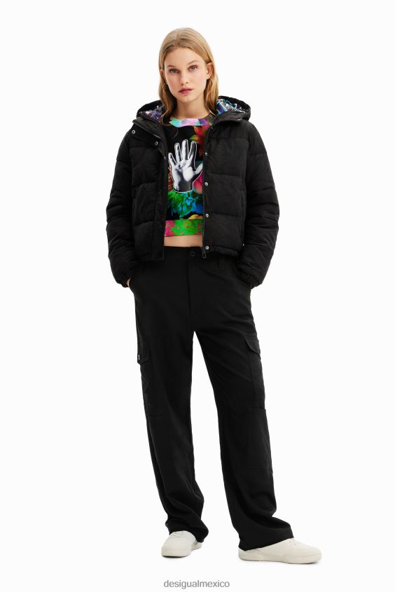Desigual mujer chaqueta acolchada corta bordada VZ26R0747 ropa