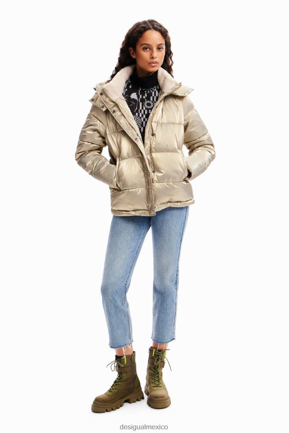 Desigual mujer chaqueta acolchada metalizada VZ26R0213 ropa