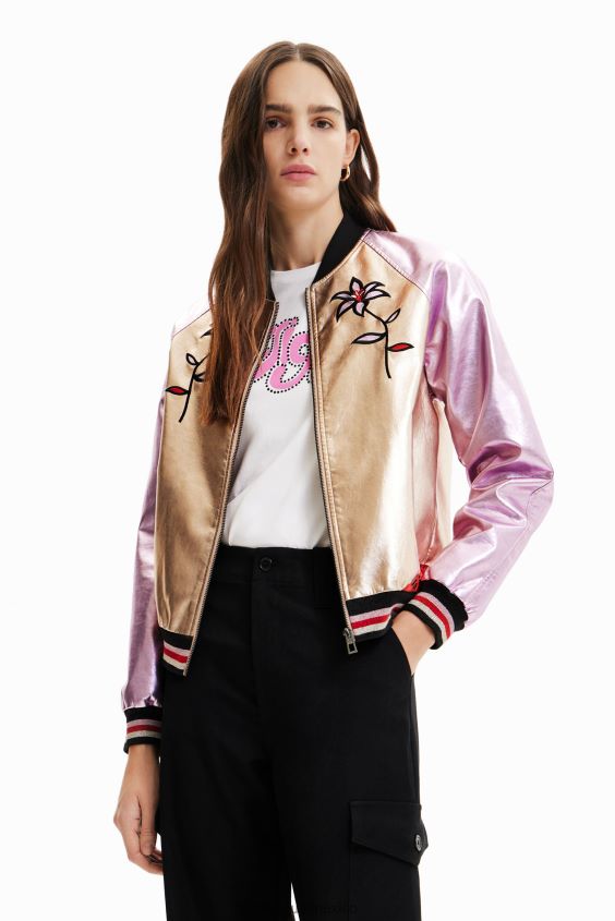 Desigual mujer chaqueta bomber metalizada VZ26R0955 ropa