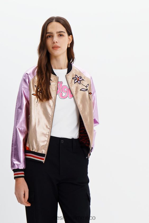 Desigual mujer chaqueta bomber metalizada VZ26R0955 ropa