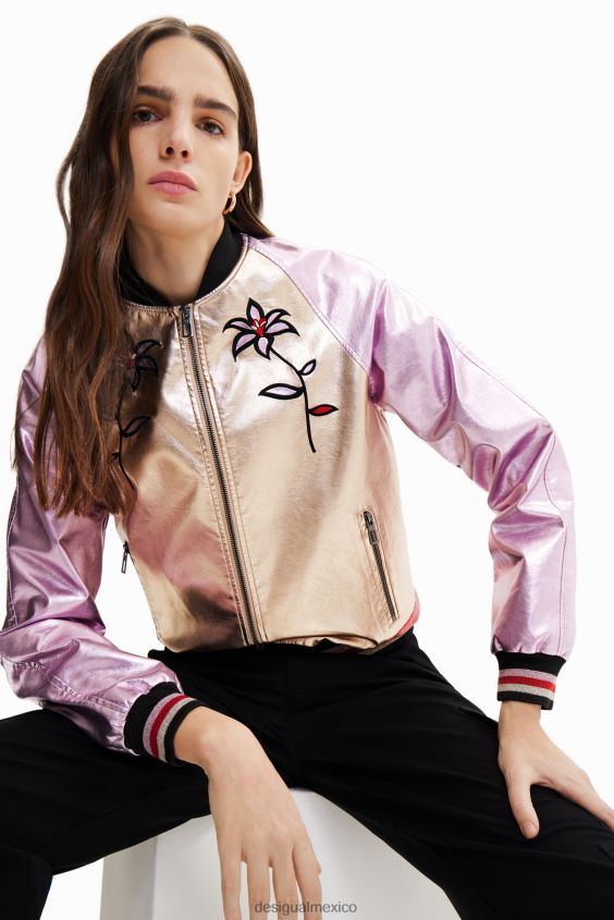 Desigual mujer chaqueta bomber metalizada VZ26R0955 ropa