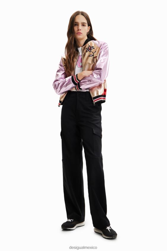 Desigual mujer chaqueta bomber metalizada VZ26R0955 ropa