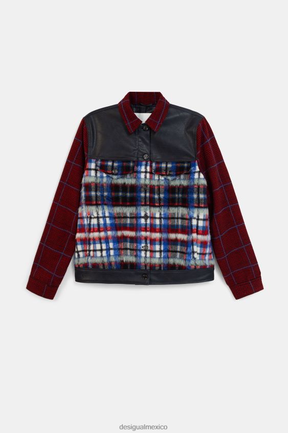 Desigual mujer chaqueta de piel de tartán VZ26R01080 ropa