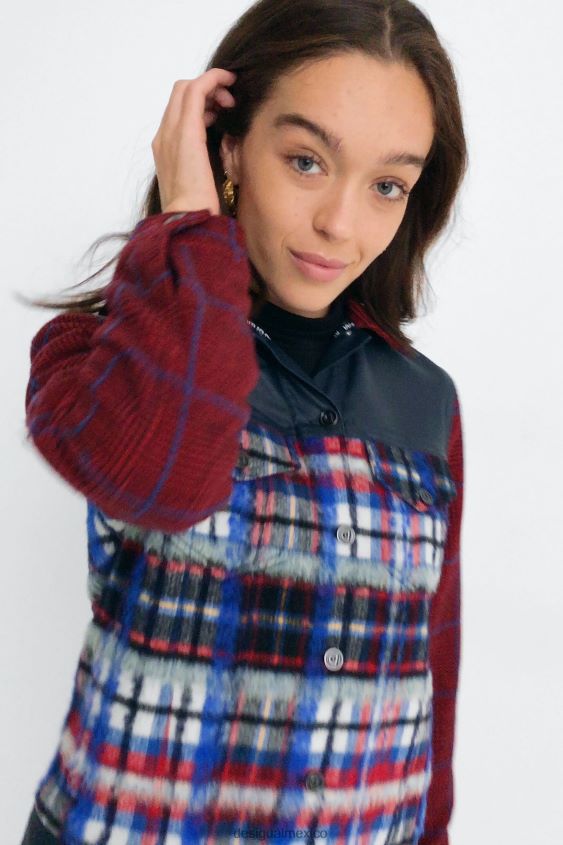 Desigual mujer chaqueta de piel de tartán VZ26R01080 ropa