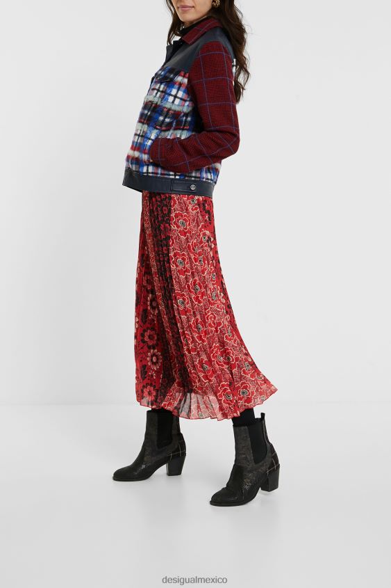 Desigual mujer chaqueta de piel de tartán VZ26R01080 ropa