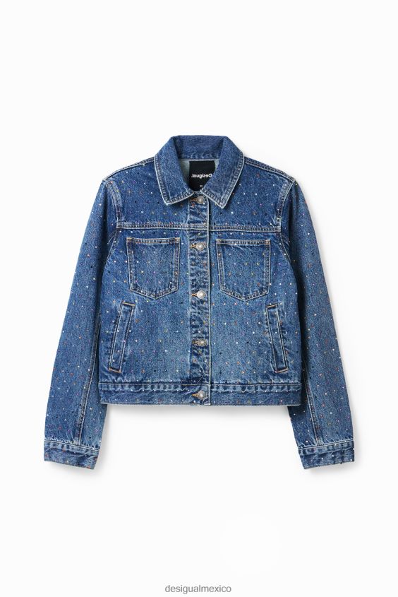 Desigual mujer chaqueta estilo camionero de mezclilla con tachuelas VZ26R0339 ropa