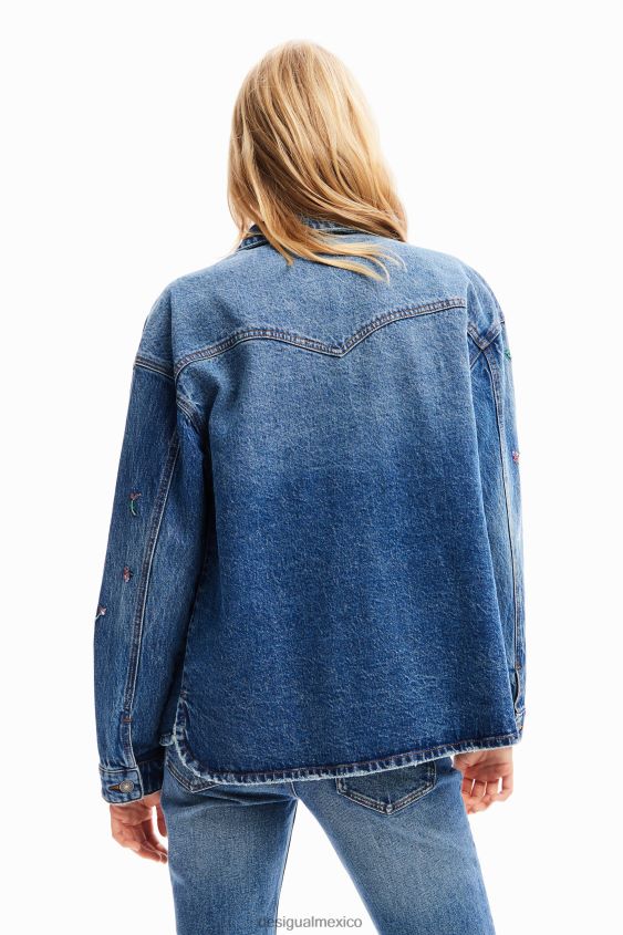 Desigual mujer chaqueta estilo camionero de mezclilla floral VZ26R0239 ropa