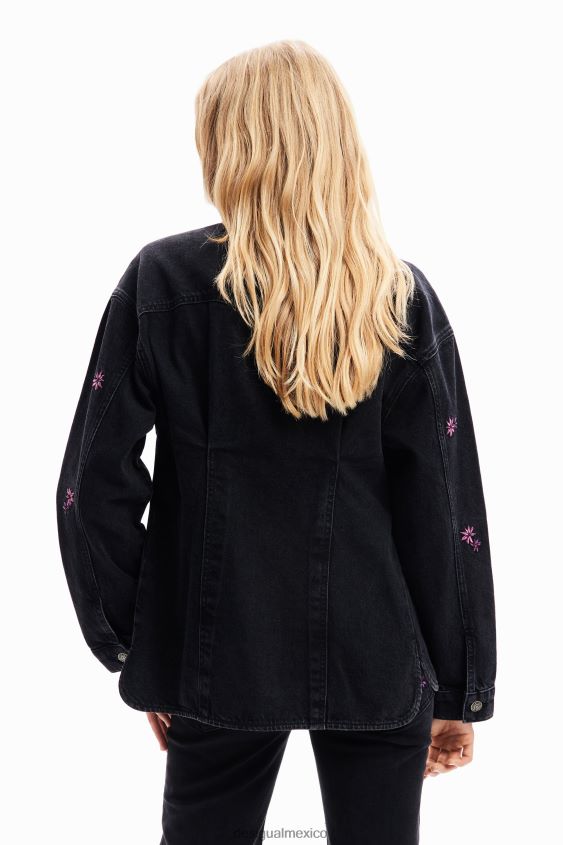 Desigual mujer chaqueta estilo camionero de mezclilla floral VZ26R0278 ropa