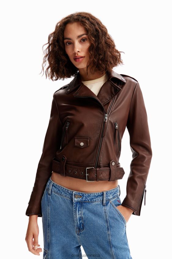 Desigual mujer chaqueta motera con cinturón VZ26R01169 ropa