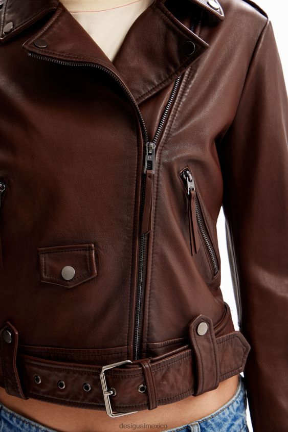 Desigual mujer chaqueta motera con cinturón VZ26R01169 ropa