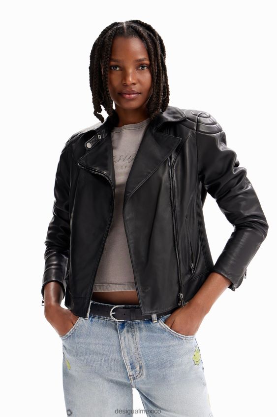Desigual mujer chaqueta motera con efecto de cuero VZ26R01140 ropa