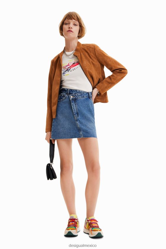 Desigual mujer chaqueta motera con efecto de gamuza VZ26R0529 ropa