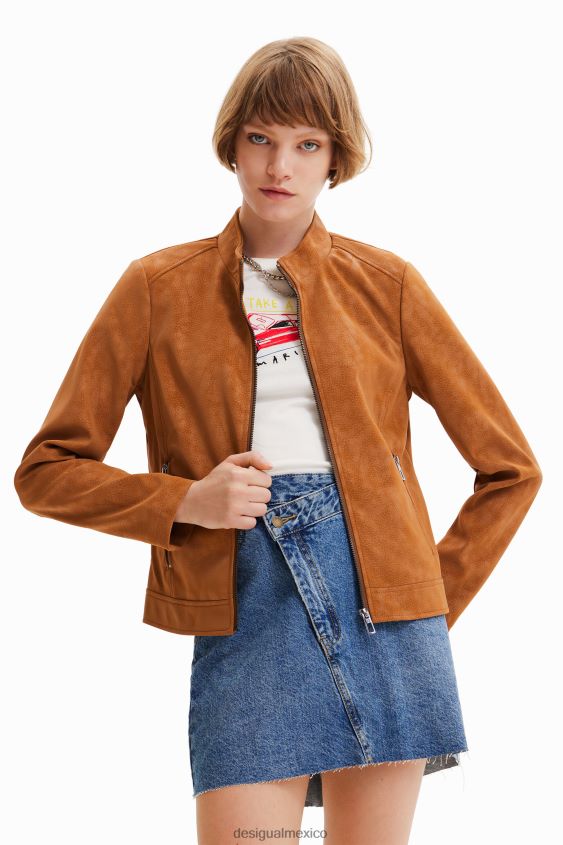 Desigual mujer chaqueta motera con efecto de gamuza VZ26R0529 ropa