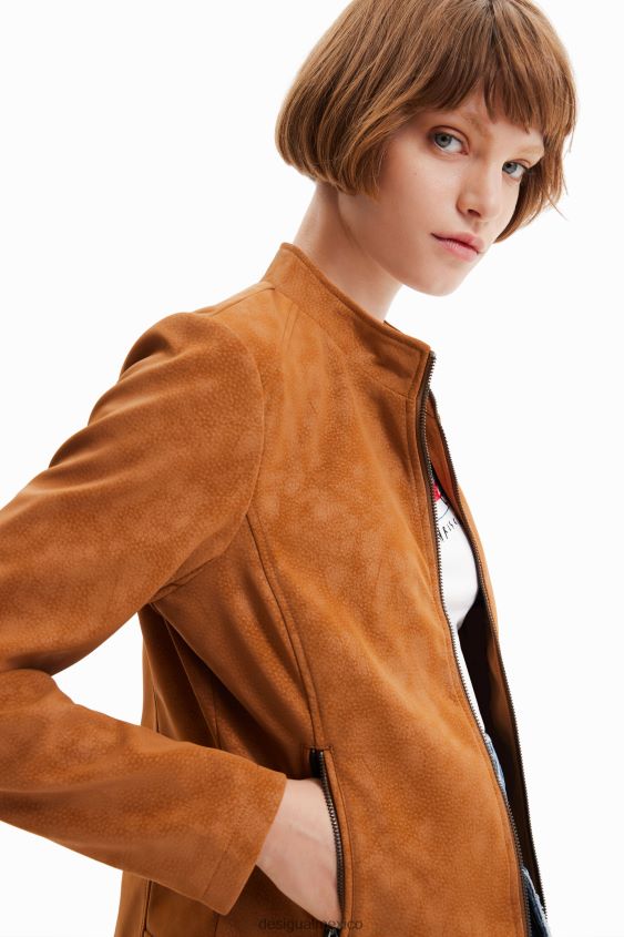 Desigual mujer chaqueta motera con efecto de gamuza VZ26R0529 ropa