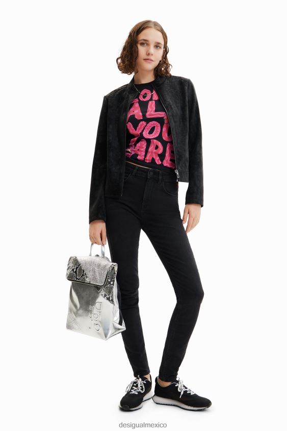 Desigual mujer chaqueta motera con efecto de gamuza VZ26R0715 ropa