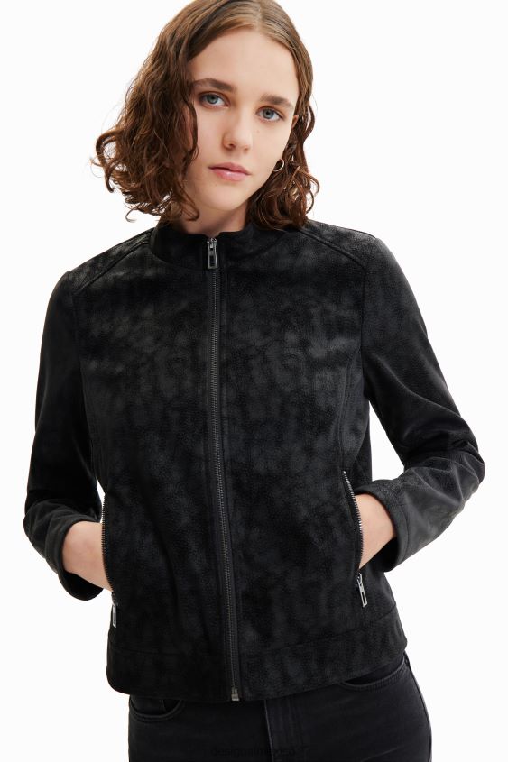 Desigual mujer chaqueta motera con efecto de gamuza VZ26R0715 ropa